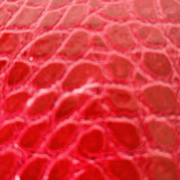 Holiday Red Croc Envelope Clutch Purse Faux Leather Snake Skin Slim New Years - Picture 10 of 10